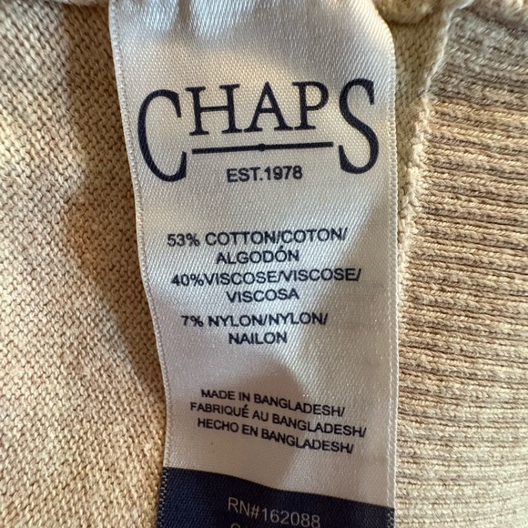 Chaps Tan and White Striped Blouse size M - Picture 7 of 8